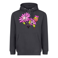 Smoke Bitterroot Flower Illustrations Heavyweight Hoodie - LillyAllenDesigns