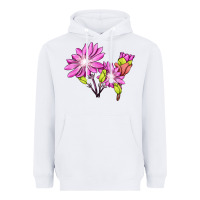 White Bitterroot Flower Illustrations Heavyweight Hoodie - LillyAllenDesigns