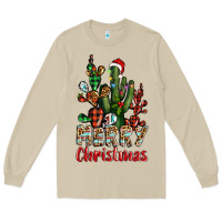 Mushroom merry christmas cactus western Long Sleeve Tee - BarkalooDesign