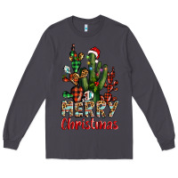 Smoke merry christmas cactus western Long Sleeve Tee - BarkalooDesign