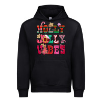 Black holly jolly vibes pink christmas Urban Hoodie - CowGirlArtShop