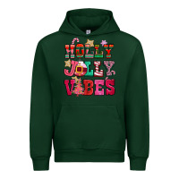 Forest Green holly jolly vibes pink christmas Urban Hoodie - CowGirlArtShop