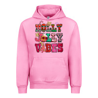 Fuchsia Pink holly jolly vibes pink christmas Urban Hoodie - CowGirlArtShop