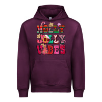 Mauve Wine holly jolly vibes pink christmas Urban Hoodie - CowGirlArtShop