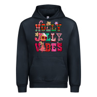 Navy holly jolly vibes pink christmas Urban Hoodie - CowGirlArtShop