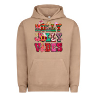 Pigment Burro holly jolly vibes pink christmas Urban Hoodie - CowGirlArtShop