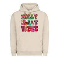 Pigment French Oak holly jolly vibes pink christmas Urban Hoodie - CowGirlArtShop
