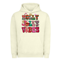 Pigment Pistachio holly jolly vibes pink christmas Urban Hoodie - CowGirlArtShop