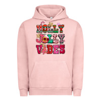 Pigment Salmon holly jolly vibes pink christmas Urban Hoodie - CowGirlArtShop