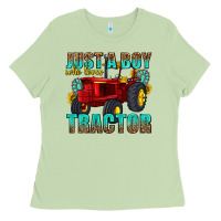 Matcha just a boy who loves tractor Ladies Tee - texasbilliewilder
