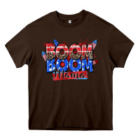 Chocolate Brown boom boom mama Heavy Core Tee - Zillion Design Studio