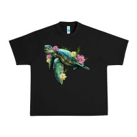 Black sea turtle with lotus Urban Heavy Tee - Artiststas