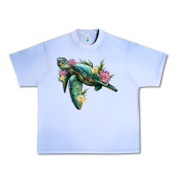 Grape Ice sea turtle with lotus Urban Heavy Tee - Artiststas