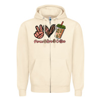 Sandshell peace love coffee Zipper Hoodie - NancyCooperArtShop
