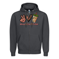 Smoke peace love coffee Zipper Hoodie - NancyCooperArtShop