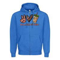 True Royal peace love coffee Zipper Hoodie - NancyCooperArtShop