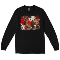 Black distressed cowhide leopard christmas background Long Sleeve Tee - Jasminsmagicworld