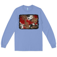 Colony Blue distressed cowhide leopard christmas background Long Sleeve Tee - Jasminsmagicworld