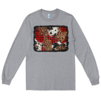 Heather Grey distressed cowhide leopard christmas background Long Sleeve Tee - Jasminsmagicworld