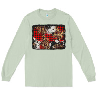 Matcha distressed cowhide leopard christmas background Long Sleeve Tee - Jasminsmagicworld