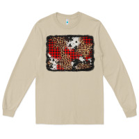 Mushroom distressed cowhide leopard christmas background Long Sleeve Tee - Jasminsmagicworld