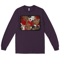 Plum distressed cowhide leopard christmas background Long Sleeve Tee - Jasminsmagicworld
