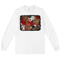 White distressed cowhide leopard christmas background Long Sleeve Tee - Jasminsmagicworld