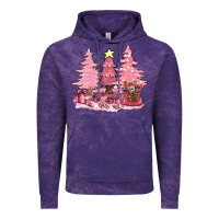 Cloud Purple pink christmas trees with gift box bbs Vintage Hoodie - BundleAndBundleShop