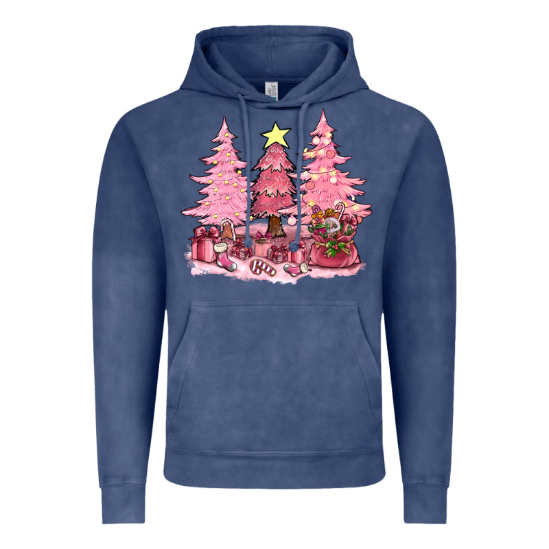Pink Christmas Trees With Gift Box Bbs Vintage Hoodie by BundleAndBundleShop | Teevron