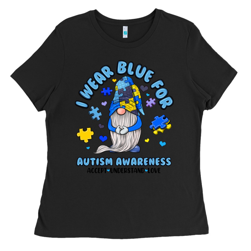 I Wear Blue For Autism Awareness Ladies Tee by JahusDesignShop | Teevron