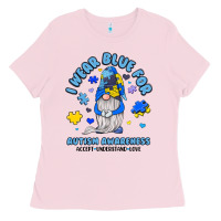 Bubblegum Pink i wear blue for autism awareness Ladies Tee - JahusDesignShop