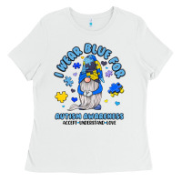 White i wear blue for autism awareness Ladies Tee - JahusDesignShop