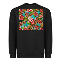 Black tropical flowers Heavyweight Sweatshirt - Artiststas