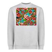 Heather Grey tropical flowers Heavyweight Sweatshirt - Artiststas