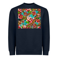 Navy tropical flowers Heavyweight Sweatshirt - Artiststas