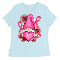 Baby Blue Breast Cancer gnomes Ladies Tee - RanaPortraitStore