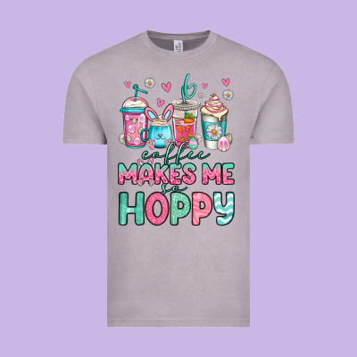 Easter Coffee Makes Me So Hoppy Vintage Tee Designed By Jasminsmagicworld
