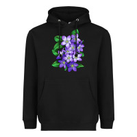 Black Mayflower Plant Illustrations Heavyweight Hoodie - LillyAllenDesigns