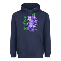 Navy Mayflower Plant Illustrations Heavyweight Hoodie - LillyAllenDesigns