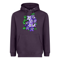 Plum Mayflower Plant Illustrations Heavyweight Hoodie - LillyAllenDesigns