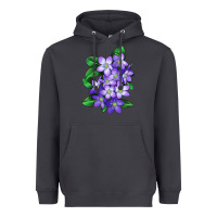 Smoke Mayflower Plant Illustrations Heavyweight Hoodie - LillyAllenDesigns
