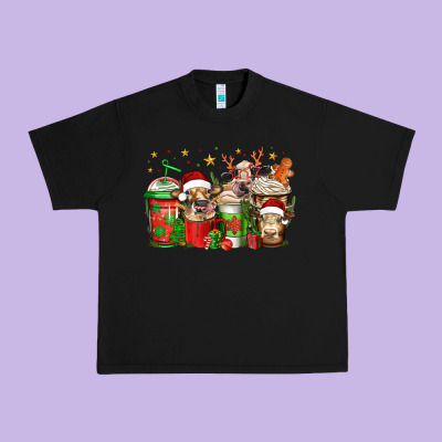 Christmas Cows Coffee Urban Heavy Tee Designed By Jasminsmagicworld