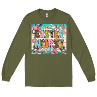 Army Green easter nurse Long Sleeve Tee - NancyCooperArtShop
