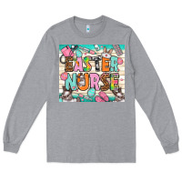 Heather Grey easter nurse Long Sleeve Tee - NancyCooperArtShop