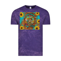 Cloud Purple i hate everyone but coffee helps western skeleton coffee sunflowers Vintage Tee - Artiststas