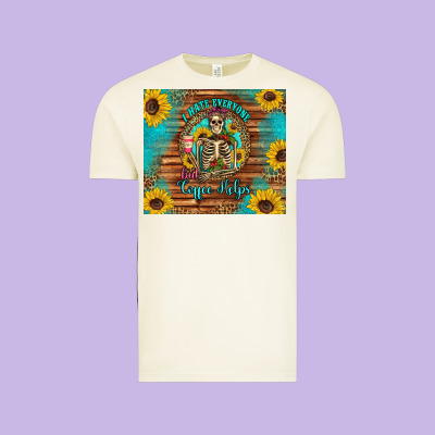 I Hate Everyone But Coffee Helps Western Skeleton Coffee Sunflowers Vintage Tee Designed By Artiststas