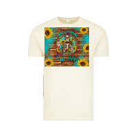 Vintage Arctic i hate everyone but coffee helps western skeleton coffee sunflowers Vintage Tee - Artiststas