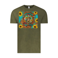 Vintage Olive i hate everyone but coffee helps western skeleton coffee sunflowers Vintage Tee - Artiststas