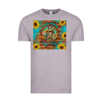 Vintage Zinc i hate everyone but coffee helps western skeleton coffee sunflowers Vintage Tee - Artiststas