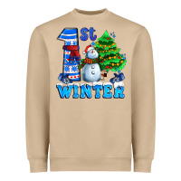 Mushroom first winter with snowman Heavyweight Sweatshirt - AdoDesignShop